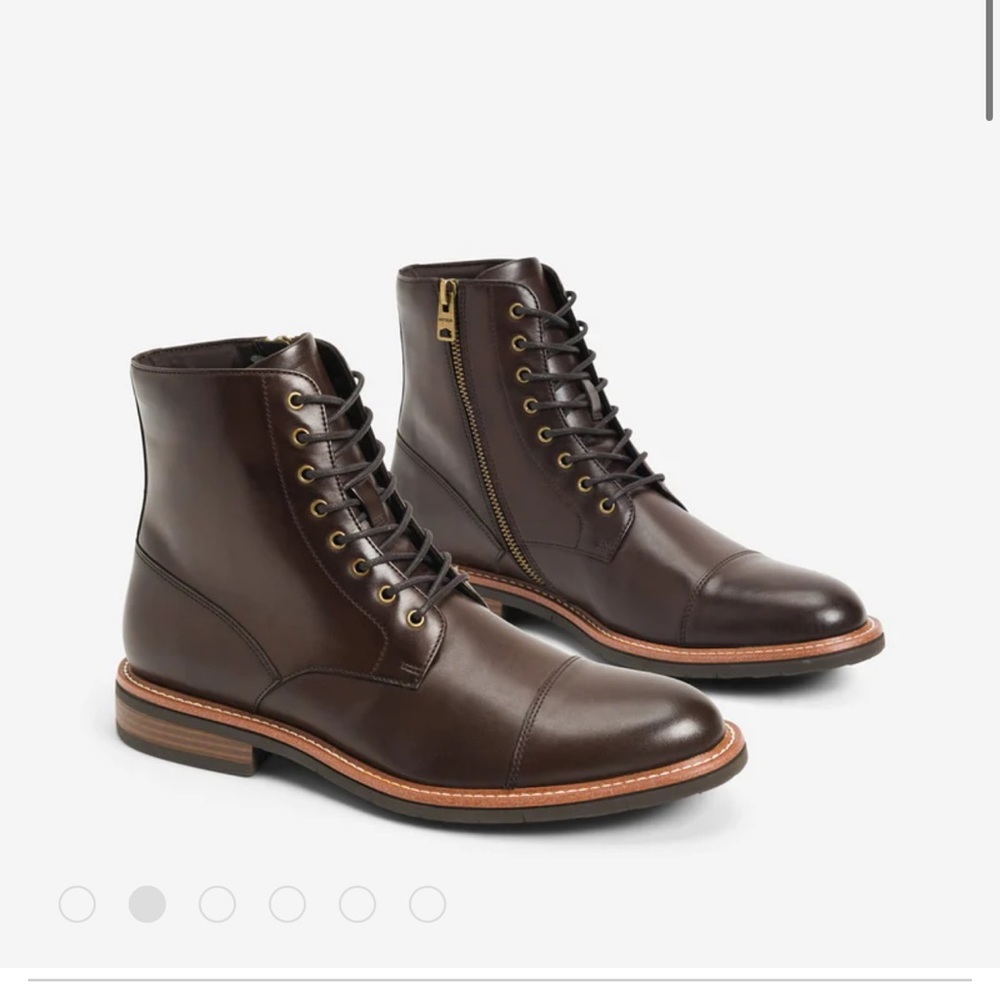 Men’s size 7 Kenneth Cole Reaction Cognac Dress Boots Zipper Closure